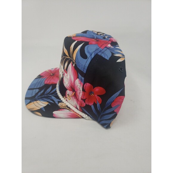 San Sun Vintage Sun Land Beef Co Hawaiian Print Snapback Hat Braided Cord NOS - Picture 8 of 14